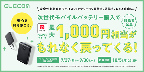 �����ヂ�o�C���o�b�e���[ PayPay�|�C���g�v���[���g�L�����y�[��