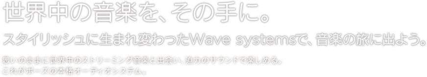 ẺyA̎ɁBX^CbVɐ܂ςWave systemsŁAy̗ɏo悤Bv̂܂܂ɐẼXg[~OyƏoA͂̃TEhŊy߂Bꂪ{[Y̖{iI[fBIVXeB
