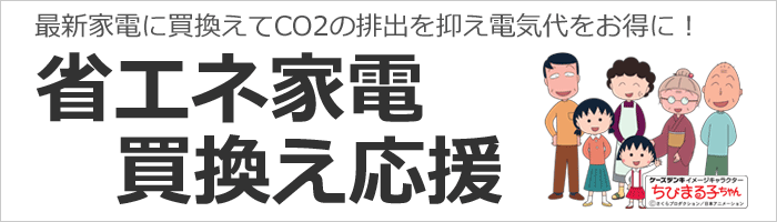 最新家電に買換えて電気代をお得に! 省エネ家電買換え応援